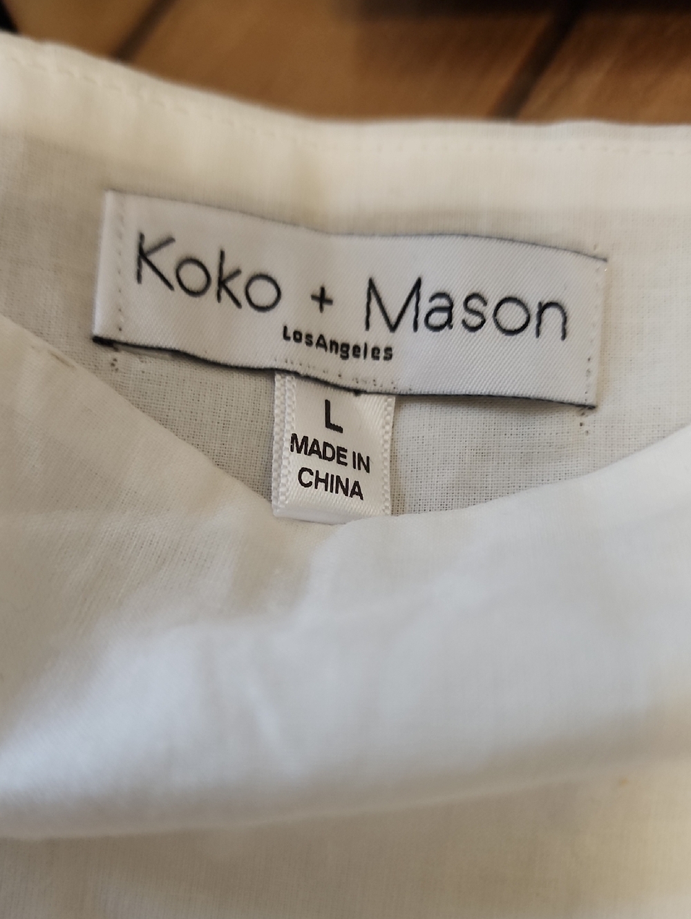 KOKO + MASON White Eyelet Ruffle Peplum Tank - Picture 5 of 6